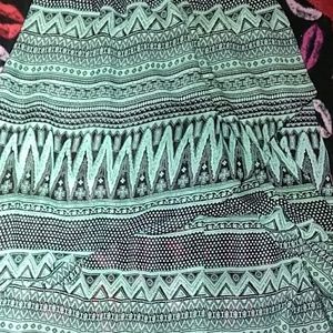 TRIBAL PATTERN HIGH LOW MIDI SKIRT